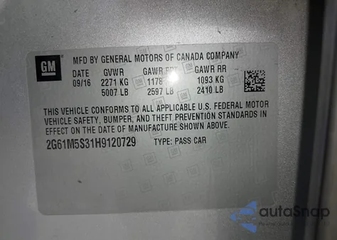 2017 Cadillac Xts Luxury z USA, uszkodzony, nr VIN 2G61M5S31H9120729